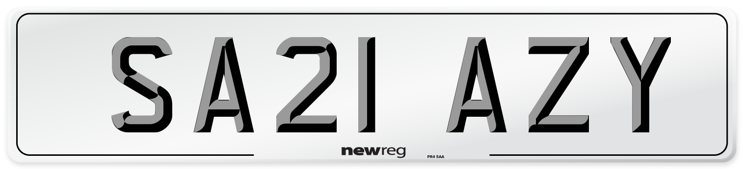 SA21 AZY Number Plate from New Reg